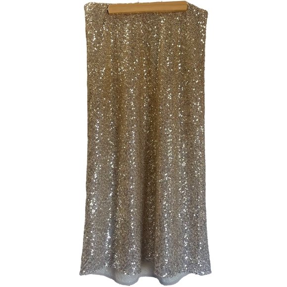 Banana Republic Dresses & Skirts - Banana Republic Gold Sequin A line Skirt with lining NWT